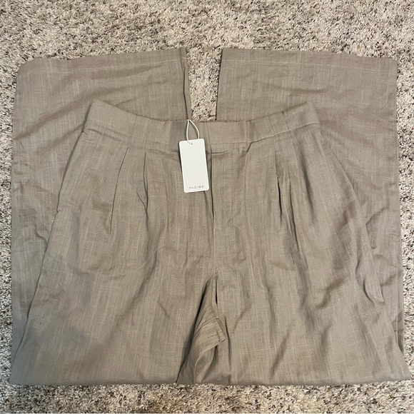 Pacibe Taupe Linen/Blend Pants Size XL NWT - Picture 3 of 12